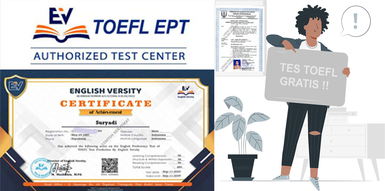 Tes TOEFL Gratis Online Bersertifikat